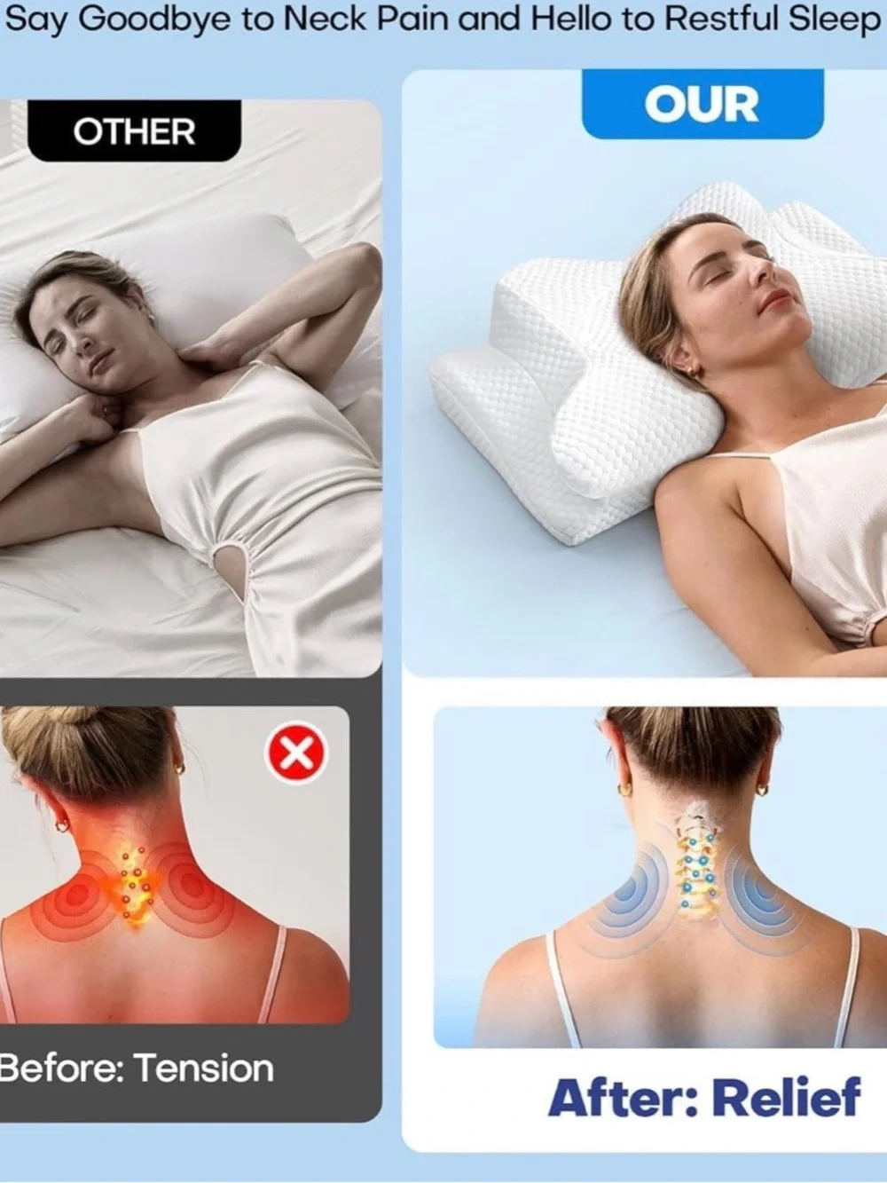 Emircey Clinical-Level Relief Cervical Neck Pillow Standard